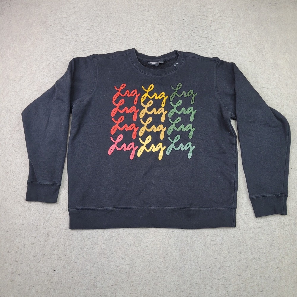 LRG Sweatshirt Mens Medium Black‎ Pullover Crew Neck Graphic Logo